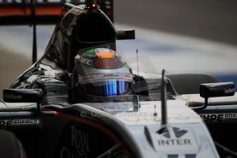 World © Octane Photographic Ltd. Sahara Force India VJM08 – Sergio Perez. Saturday 4th July 2015, F1 British GP Practice 3, Silverstone, UK. Digital Ref: 1334LB1D5159