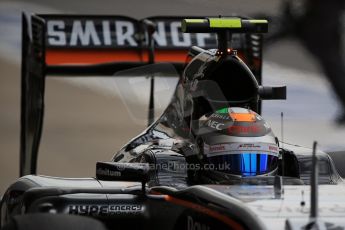 World © Octane Photographic Ltd. Sahara Force India VJM08 – Sergio Perez. Saturday 4th July 2015, F1 British GP Practice 3, Silverstone, UK. Digital Ref: 1334LB1D5186