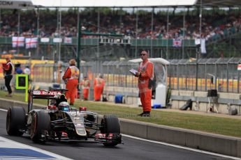 World © Octane Photographic Ltd. Lotus F1 Team E23 Hybrid – Romain Grosjean. Saturday 4th July 2015, F1 British GP Practice 3, Silverstone, UK. Digital Ref: 1334LB1D5191