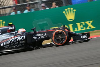 World © Octane Photographic Ltd. McLaren Honda MP4/30 - Jenson Button. Saturday 4th July 2015, F1 British GP Qualifying, Silverstone, UK. Digital Ref: 1335LB1D5371