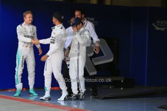 World © Octane Photographic Ltd. Mercedes AMG Petronas F1 W06 Hybrid – Lewis Hamilton, Nico Rosberg and Williams Martini Racing FW37 – Felipe Massa. Saturday 4th July 2015, F1 British GP Qualifying, Silverstone, UK. Digital Ref: 1335LB1D5595