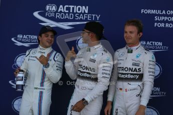 World © Octane Photographic Ltd. Mercedes AMG Petronas F1 W06 Hybrid – Lewis Hamilton, Nico Rosberg and Williams Martini Racing FW37 – Felipe Massa. Saturday 4th July 2015, F1 British GP Qualifying, Silverstone, UK. Digital Ref: 1335LB1D5671