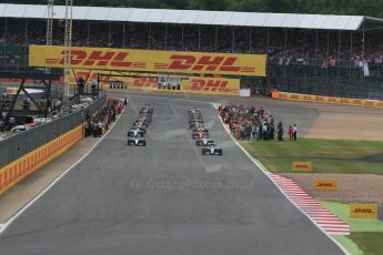 World © Octane Photographic Ltd. The F1 Grid lead by Mercedes AMG Petronas F1 W06 Hybrid – Lewis Hamilton. Sunday 5th July 2015, F1 British GP Race, Silverstone, UK. Digital Ref: 1341LB1D6353