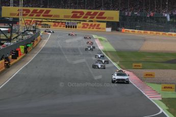 World © Octane Photographic Ltd. Williams Martini Racing FW37 – Felipe Massa follows behind the safety car. Sunday 5th July 2015, F1 British GP Race, Silverstone, UK. Digital Ref: 1341LB1D6497