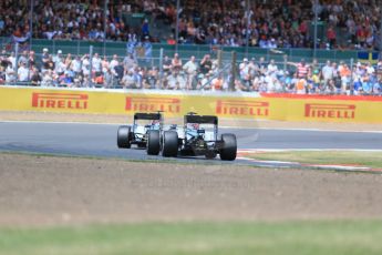 World © Octane Photographic Ltd. Williams Martini Racing FW37 – Felipe Massa and Valtteri Bottas. Sunday 5th July 2015, F1 British GP Race, Silverstone, UK. Digital Ref: 1341LB1D6635