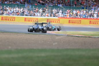 World © Octane Photographic Ltd. Mercedes AMG Petronas F1 W06 Hybrid – Lewis Hamilton and Nico Rosberg. Sunday 5th July 2015, F1 British GP Race, Silverstone, UK. Digital Ref: 1341LB1D6644