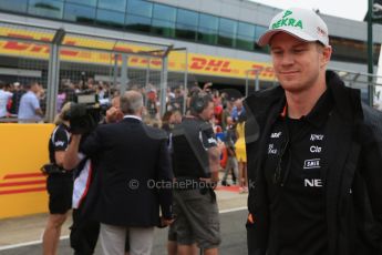 World © Octane Photographic Ltd. Sahara Force India VJM08 – Nico Hulkenberg. Sunday 5th July 2015, F1 British GP Race - Grid, Silverstone, UK. Digital Ref: 1340LB5D9748