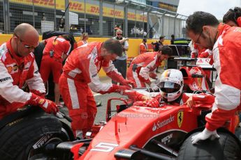 World © Octane Photographic Ltd. Scuderia Ferrari SF15-T– Sebastian Vettel. Sunday 5th July 2015, F1 British GP Race - Grid, Silverstone, UK. Digital Ref: 1340LB5D9826