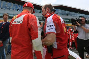 World © Octane Photographic Ltd. Scuderia Ferrari SF15-T– Kimi Raikkonen. Sunday 5th July 2015, F1 British GP Race - Grid, Silverstone, UK. Digital Ref: 1340LB5D9850