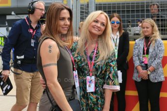 World © Octane Photographic Ltd. Spice Girls, Mel B, Melanie Brown and Baby Spice, Emma Bunton. Sunday 5th July 2015, F1 British GP F1 Race - Grid, Silverstone, UK. Digital Ref: 1340LB5D9872