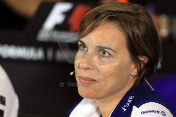 World © Octane Photographic Ltd. FIA Team Personnel Press Conference. Friday 3rd July 2015, F1 British GP, Silverstone, UK. Williams Martini Racing Deputy Team Principal – Claire Williams. Digital Ref: 1332LB1D4592