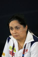 World © Octane Photographic Ltd. FIA Team Personnel Press Conference. Friday 3rd July 2015, F1 British GP, Silverstone, UK. Sauber F1 Team Principle – Monisha Kaltenborn. Digital Ref: 1332LB1D4607