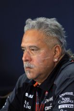 World © Octane Photographic Ltd. FIA Team Personnel Press Conference. Friday 3rd July 2015, F1 British GP, Silverstone, UK. Sahara Force India Team Boss – Vijay Mallya. Digital Ref: 1332LB1D4663