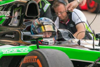 World © Octane Photographic Ltd. Friday 3rd July 2015. Status Grand Prix – Richie Stanaway. GP2 Practice – Silverstone, UK. Digital Ref. : 1329JM1D4056