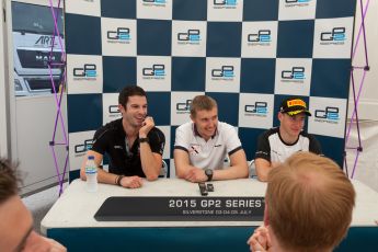 World © Octane Photographic Ltd. Saturday 4th July 2015. Rapax – Sergey Sirotkin, Racing Engineering – Alexander Rossi and ART Grand Prix – Stoffel Vandoorne. GP2 Feature Race – Silverstone, UK. Digital Ref. : 1336JM1D4144