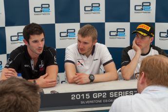 World © Octane Photographic Ltd. Saturday 4th July 2015. Rapax – Sergey Sirotkin, Racing Engineering – Alexander Rossi and ART Grand Prix – Stoffel Vandoorne. GP2 Feature Race – Silverstone, UK. Digital Ref. : 1336JM1D4162