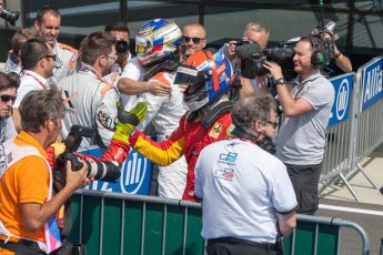 World © Octane Photographic Ltd. Saturday 4th July 2015. ART Grand Prix – Stoffel Vandoorne and Rapax – Sergey Sirotkin. GP2 Race 1 – Silverstone, UK. Digital Ref. : 1336JM1D4867