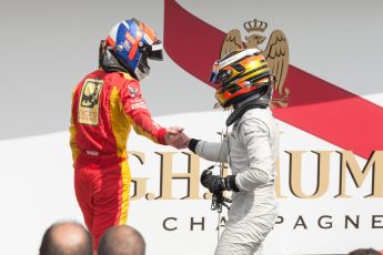 World © Octane Photographic Ltd. Saturday 4th July 2015. ART Grand Prix – Stoffel Vandoorne and Racing Engineering – Alexander Rossi. GP2 Race 1 – Silverstone, UK. Digital Ref. : 1336JM1D4873