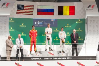 World © Octane Photographic Ltd. Saturday 4th July 2015. Rapax – Sergey Sirotkin, Racing Engineering – Alexander Rossi and ART Grand Prix – Stoffel Vandoorne. GP2 Feature Race – Silverstone, UK. Digital Ref. : 1336JM1D4916