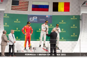 World © Octane Photographic Ltd. Saturday 4th July 2015. Rapax – Sergey Sirotkin, Racing Engineering – Alexander Rossi and ART Grand Prix – Stoffel Vandoorne. GP2 Feature Race – Silverstone, UK. Digital Ref. : 1336JM1D4921