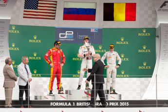 World © Octane Photographic Ltd. Saturday 4th July 2015. Rapax – Sergey Sirotkin, Racing Engineering – Alexander Rossi and ART Grand Prix – Stoffel Vandoorne. GP2 Feature Race – Silverstone, UK. Digital Ref. : 1336JM1D4923