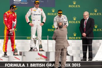 World © Octane Photographic Ltd. Saturday 4th July 2015. Rapax – Sergey Sirotkin, Racing Engineering – Alexander Rossi and ART Grand Prix – Stoffel Vandoorne. GP2 Feature Race – Silverstone, UK. Digital Ref. : 1336JM1D4929