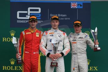 World © Octane Photographic Ltd. Saturday 4th July 2015. Rapax – Sergey Sirotkin, Racing Engineering – Alexander Rossi and ART Grand Prix – Stoffel Vandoorne. GP2 Feature Race – Silverstone, UK. Digital Ref. : 1336LB1D5784