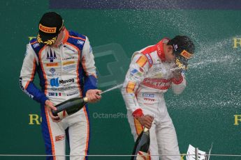 World © Octane Photographic Ltd. Sunday 5th July 2015. Campos Racing – Rio Haryanto (1st) and Trident – Raffaele Marciello (2nd). GP2 Race 2 – Silverstone, UK. Digital Ref. : 1339LB1D6232