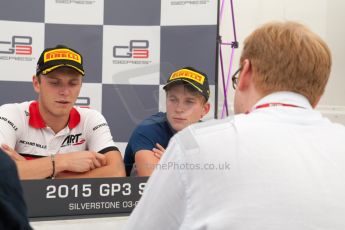 World © Octane Photographic Ltd. Saturday 4th July 2015. ART Grand Prix – Marvin Kirchhofer (1st) and Koiranen GP – Matthew Parry (3rd). GP3 Race 1 – Silverstone, UK. Digital Ref. : 1337JM1D4180