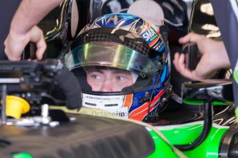 World © Octane Photographic Ltd. Thursday 2nd July 2015. Status Grand Prix – Richie Stanaway. GP2 Paddock – Silverstone, UK. Digital Ref. : 1325JM1D-3110