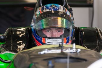 World © Octane Photographic Ltd. Thursday 2nd July 2015. Status Grand Prix – Richie Stanaway. GP2 Paddock – Silverstone, UK. Digital Ref. : 1325JM1D-3111