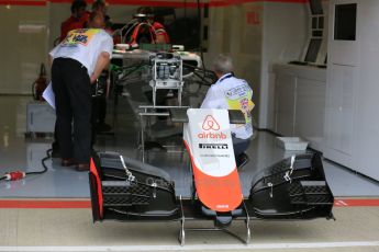 World © Octane Photographic Ltd. Manor Marussia F1 Team MR03B. Thursday 2nd July 2015, F1 British GP Pit Lane, Silverstone, UK. Digital Ref: 1324LB5D8402