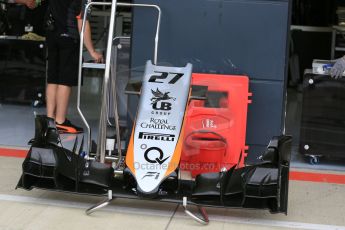 World © Octane Photographic Ltd. Sahara Force India VJM08 – Nico Hulkenberg. Thursday 2nd July 2015, F1 British GP Pit Lane, Silverstone, UK. Digital Ref: 1324LB5D8416