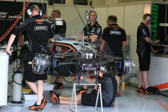 World © Octane Photographic Ltd. Sahara Force India VJM08. Thursday 2nd July 2015, F1 British GP Pit Lane, Silverstone, UK. Digital Ref: 1324LB5D8423