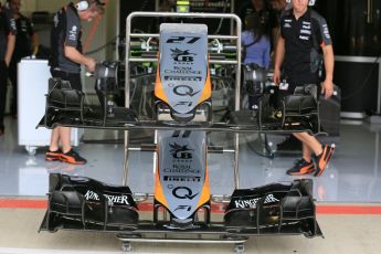 World © Octane Photographic Ltd. Sahara Force India VJM08 – Nico Hulkenberg. Thursday 2nd July 2015, F1 British GP Pit Lane, Silverstone, UK. Digital Ref: 1324LB5D8427