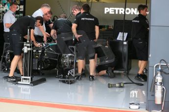 World © Octane Photographic Ltd. Mercedes AMG Petronas F1 W06 Hybrid. Thursday 2nd July 2015, F1 British GP Pit Lane, Silverstone, UK. Digital Ref: 1324LB5D8435