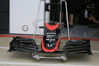 World © Octane Photographic Ltd. McLaren Honda MP4/30. Thursday 2nd July 2015, F1 British GP Pit Lane, Silverstone, UK. Digital Ref: 1324LB5D8476