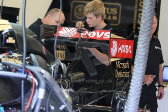 World © Octane Photographic Ltd. Lotus F1 Team E23 Hybrid. Thursday 2nd July 2015, F1 British GP Pit Lane, Silverstone, UK. Digital Ref: 1324LB5D8496