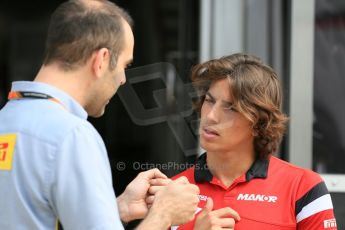 World © Octane Photographic Ltd. Manor Marussia F1 Team – Roberto Merhi. Thursday 2nd July 2015, F1 British GP Paddock, Silverstone, UK. Digital Ref: 1324LB5D8555