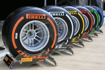 World © Octane Photographic Ltd. Pirelli compounds. Thursday 2nd July 2015, F1 British GP Paddock, Silverstone, UK. Digital Ref: 1324LB5D8562