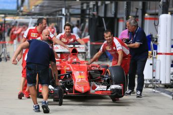 World © Octane Photographic Ltd. Scuderia Ferrari SF15-T. Thursday 2nd July 2015, F1 British GP Paddock, Silverstone, UK. Digital Ref: 1324LB5D8583