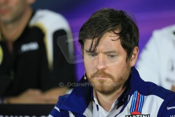 World © Octane Photographic Ltd. FIA Drivers’ Press Conference. Friday 5th June 2015, F1 Canadian GP, Circuit Gilles Villeneuve, Montreal, Canada. Williams Martini Racing Head of Vehicle Performance - Rob Smedley. Digital Ref: 1293LB1D0399