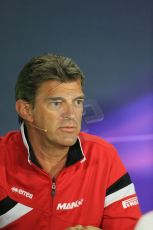 World © Octane Photographic Ltd. FIA Drivers’ Press Conference. Friday 5th June 2015, F1 Canadian GP, Circuit Gilles Villeneuve, Montreal, Canada. Manor Marussia F1 Team CEO – Graeme Lowdon. Digital Ref: 1293LB1D0434