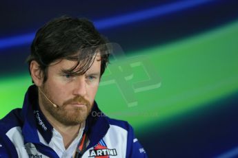 World © Octane Photographic Ltd. FIA Drivers’ Press Conference. Friday 5th June 2015, F1 Canadian GP, Circuit Gilles Villeneuve, Montreal, Canada. Williams Martini Racing Head of Vehicle Performance - Rob Smedley. Digital Ref: 1293LB1D0464