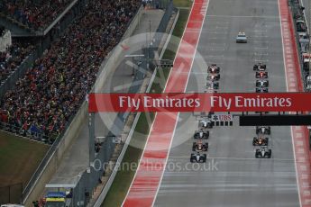 World © Octane Photographic Ltd. Mercedes AMG Petronas F1 W06 Hybrid – Nico Rosberg starts on pole. Sunday 25th October 2015, F1 USA Grand Prix Race, Austin, Texas - Circuit of the Americas (COTA). Digital Ref: 1466LB1D1708