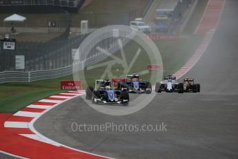 World © Octane Photographic Ltd. Sauber F1 Team C34-Ferrari – Marcus Ericsson and Felipe Nasr. Sunday 25th October 2015, F1 USA Grand Prix Race, Austin, Texas - Circuit of the Americas (COTA). Digital Ref: 1466LB1D1975