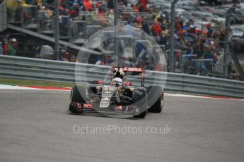 World © Octane Photographic Ltd. Lotus F1 Team E23 Hybrid – Romain Grosjean. Sunday 25th October 2015, F1 USA Grand Prix Race, Austin, Texas - Circuit of the Americas (COTA). Digital Ref: 1466LB1D2201