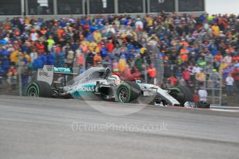 World © Octane Photographic Ltd. Mercedes AMG Petronas F1 W06 Hybrid – Lewis Hamilton. Sunday 25th October 2015, F1 USA Grand Prix Race, Austin, Texas - Circuit of the Americas (COTA). Digital Ref: 1466LB1D2345