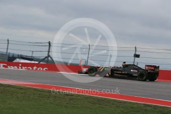 World © Octane Photographic Ltd. Lotus F1 Team E23 Hybrid – Pastor Maldonado. Sunday 25th October 2015, F1 USA Grand Prix Race, Austin, Texas - Circuit of the Americas (COTA). Digital Ref: 1466LB1D2368