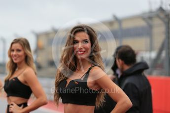 World © Octane Photographic Ltd. Grid girls. Sunday 25th October 2015, F1 USA Grand Prix - Drivers Parade. Austin, Texas - Circuit of the Americas (COTA). Digital Ref: 1465LB1D1459